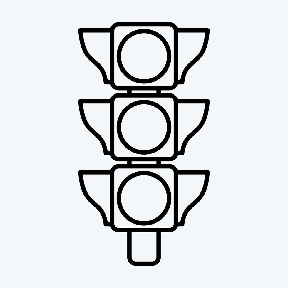 Icon Traffic Signal. suitable for education symbol. line style. simple design editable. design template vector. simple illustration vector