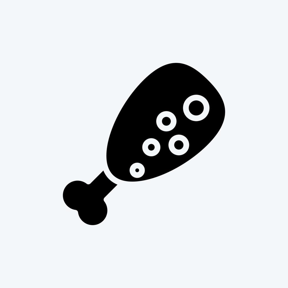 Icon Chicken's Leg. suitable for Meat. glyph style. simple design editable. design template vector. simple illustration vector