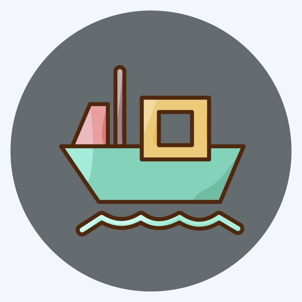 barcaza de carga de icono. adecuado para el símbolo de la educación. estilo plano diseño simple editable. vector de plantilla de diseño. ilustración sencilla