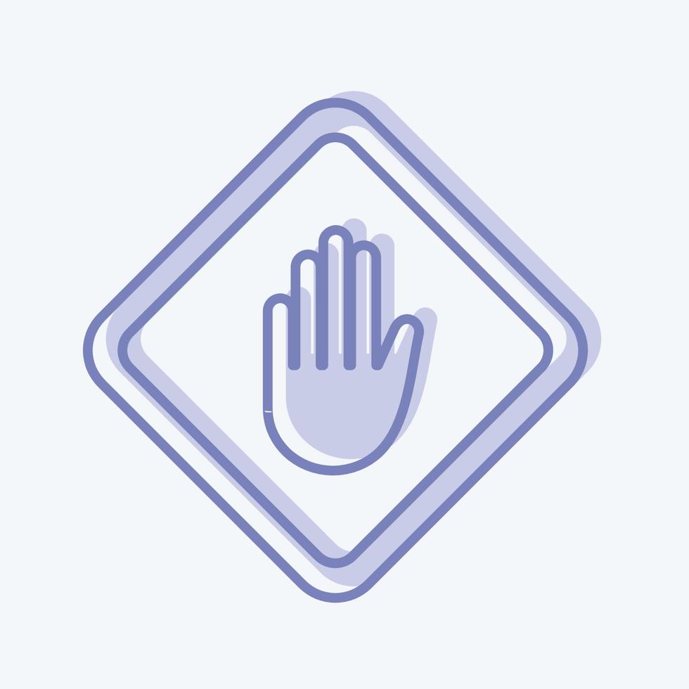 Icon Hand Sign. suitable for education symbol. two tone style. simple design editable. design template vector. simple illustration vector