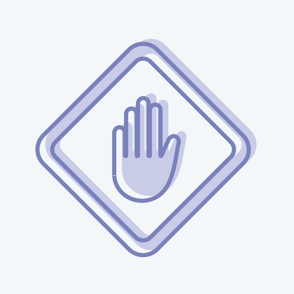 signo de mano de icono. adecuado para el símbolo de la educación. estilo de dos tonos. diseño simple editable. vector de plantilla de diseño. ilustración sencilla