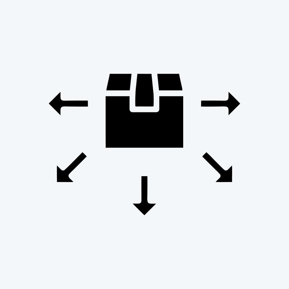 Icon Distribution. suitable for education symbol. glyph style. simple design editable. design template vector. simple illustration vector