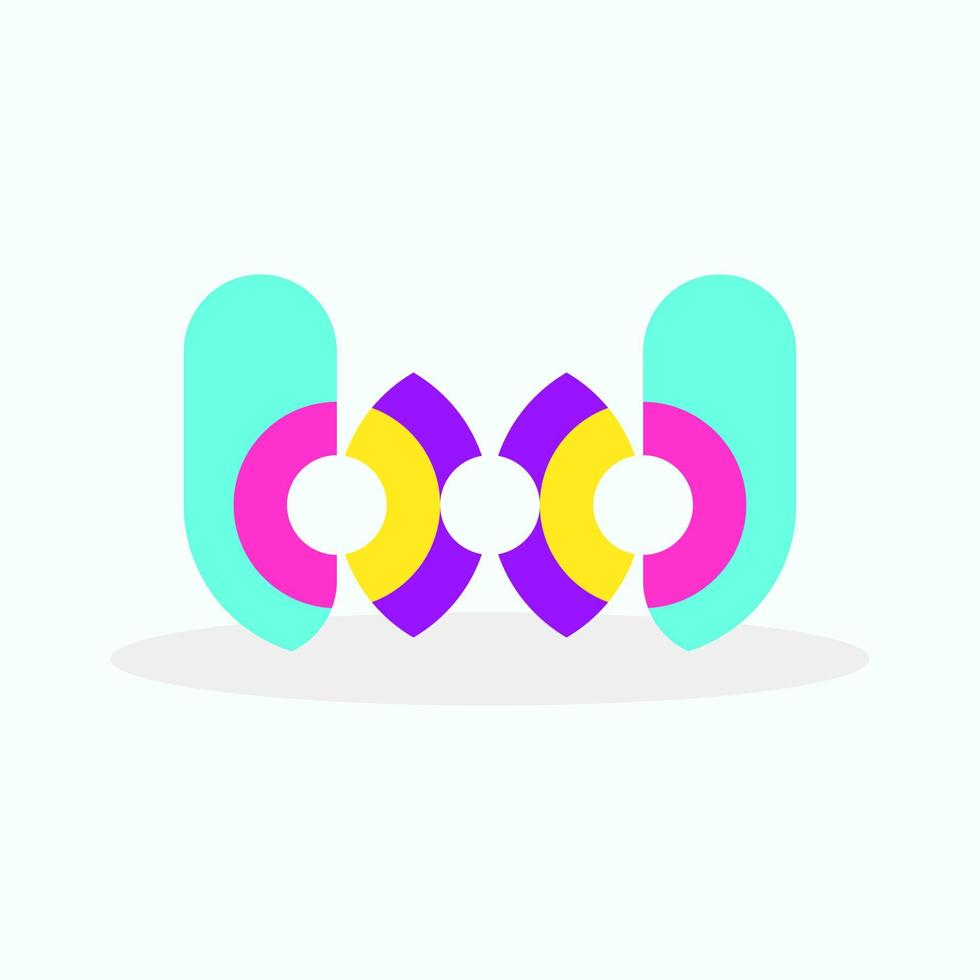 concepto de logotipo bd de letra abstracta. logotipo colorido, moderno, plano y fresco. azul, rosa, amarillo y morado. adecuado para logotipo, icono, símbolo y signo. como la inicial o el logotipo de los medios vector