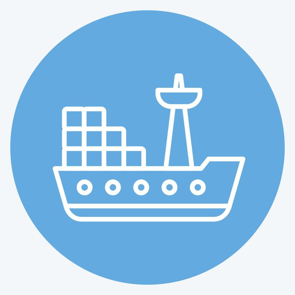 Icon Cargo Ship. suitable for Education symbol. blue eyes style. simple design editable. design template vector. simple illustration vector