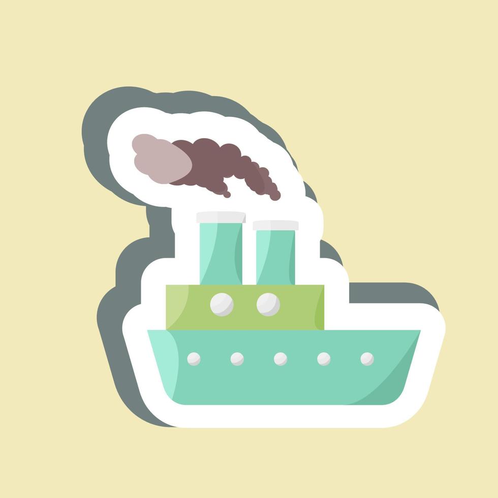 Sticker Steamboat. suitable for Education symbol. simple design editable. design template vector. simple illustration vector