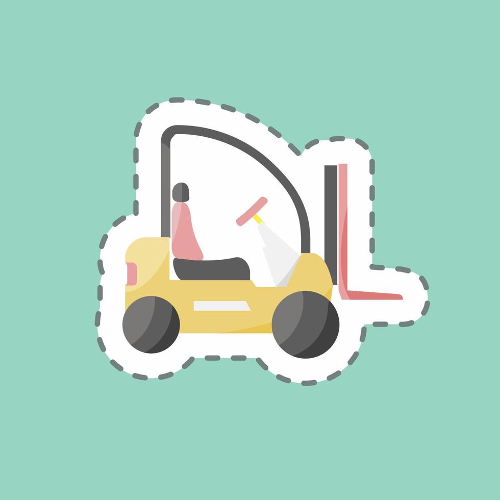 Sticker line cut Lifter Truck. suitable for education symbol. simple design editable. design template vector. simple illustration vector