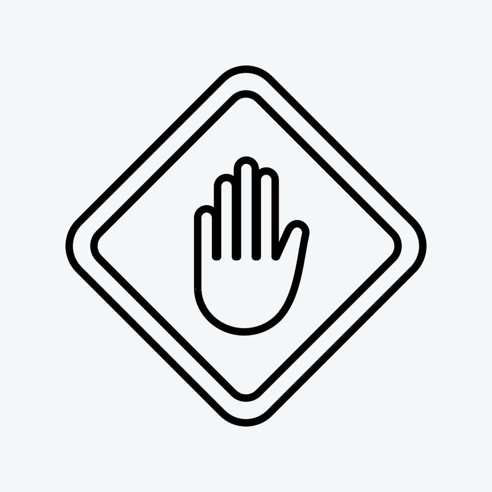 Icon Hand Sign. suitable for education symbol. line style. simple design editable. design template vector. simple illustration vector