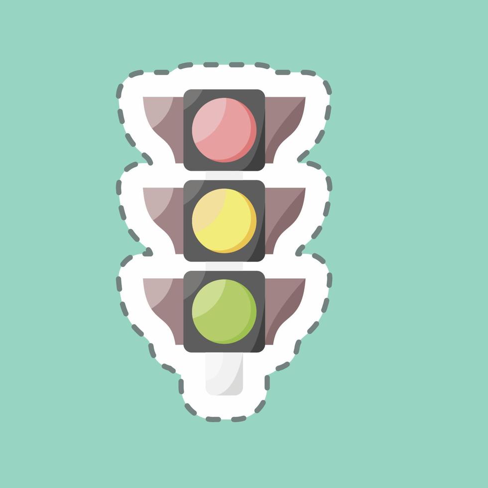 Sticker line cut Traffic Signal. suitable for education symbol. simple design editable. design template vector. simple illustration vector