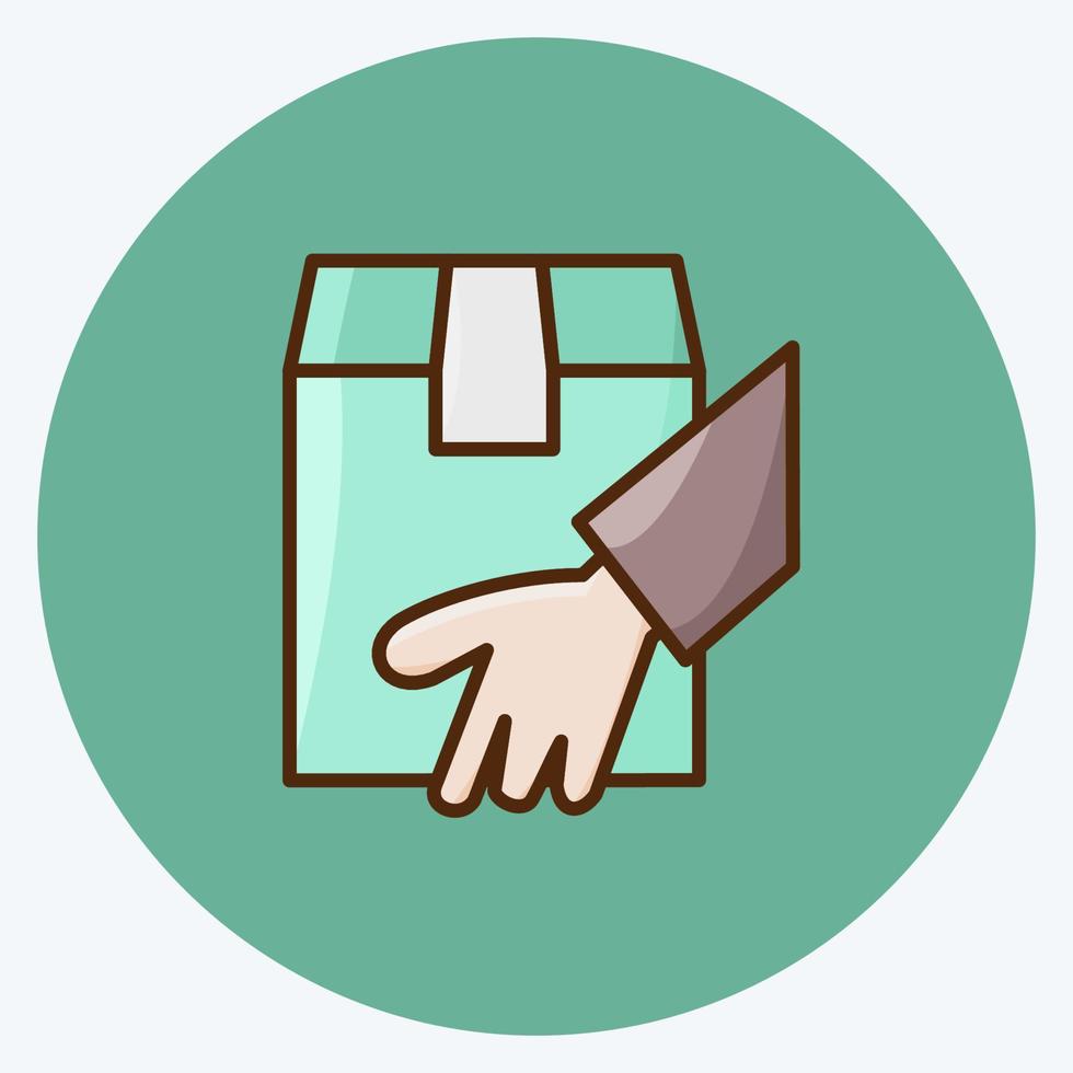 Icon Receive Parcel. suitable for education symbol. flat style. simple design editable. design template vector. simple illustration vector