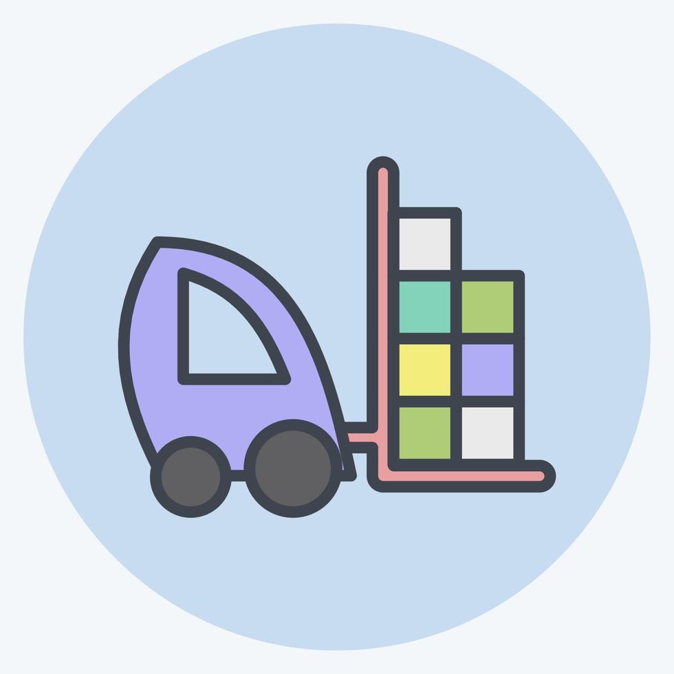 Icon Forklift. suitable for education symbol. color mate style. simple design editable. design template vector. simple illustration vector