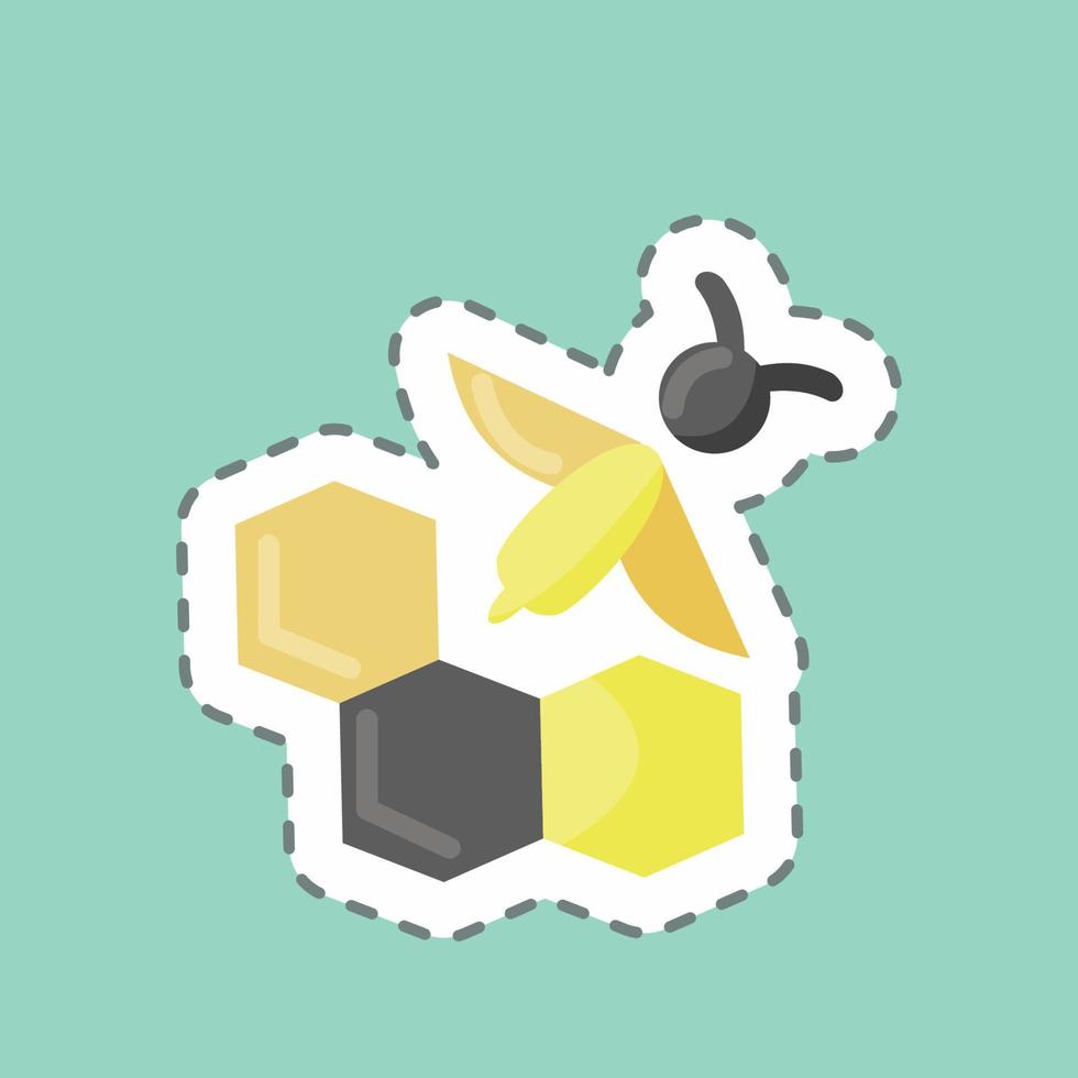 Sticker line cut Bee Farm. suitable for Bee Farm. simple design editable. design template vector. simple illustration vector