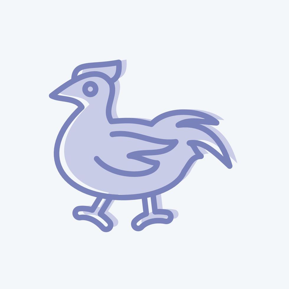 icono de pollo. apto para carne. estilo de dos tonos. diseño simple editable. vector de plantilla de diseño. ilustración sencilla