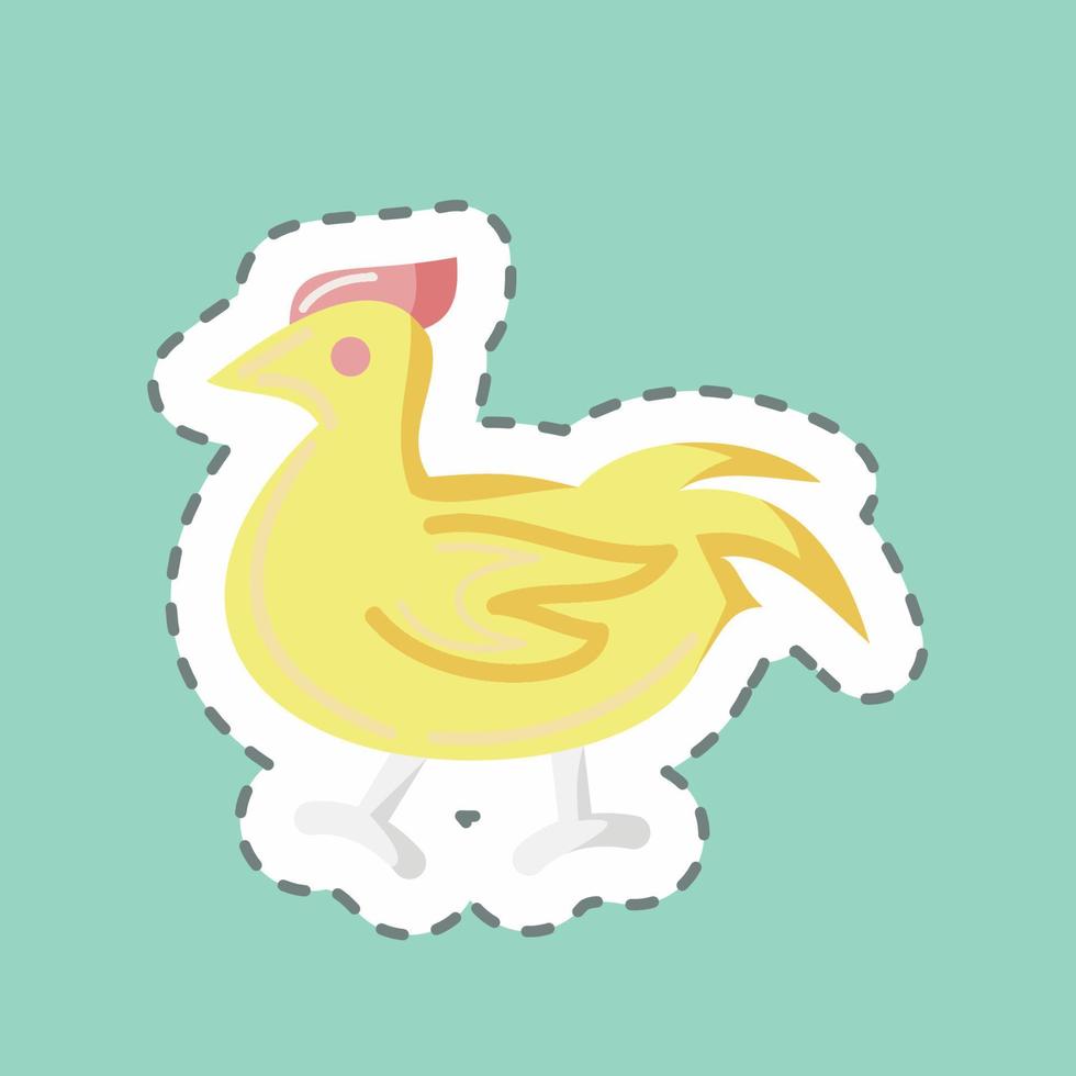 Sticker line cut Chicken. suitable for Meat. simple design editable. design template vector. simple illustration vector