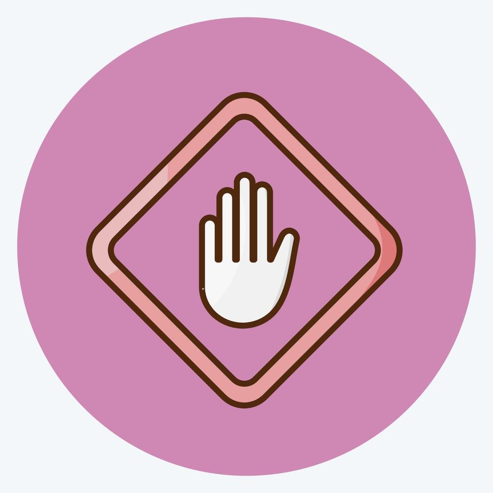 Icon Hand Sign. suitable for education symbol. flat style. simple design editable. design template vector. simple illustration vector
