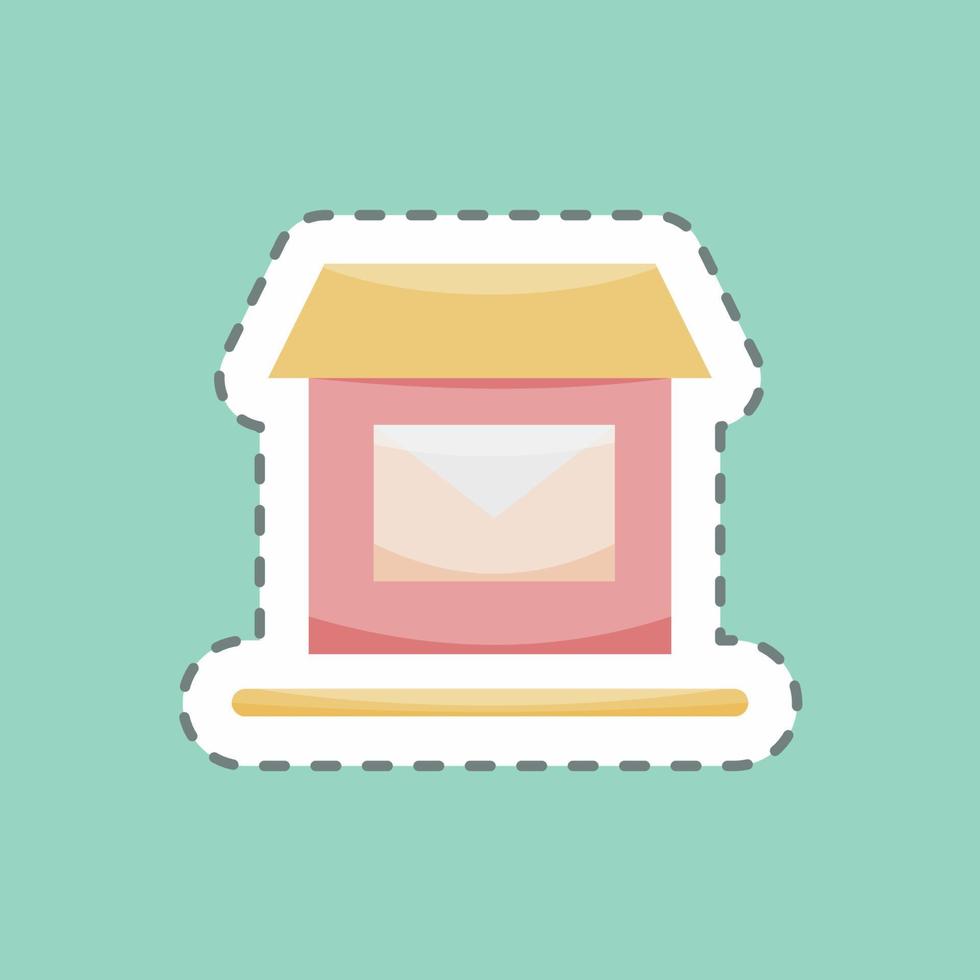 Sticker line cut Postal. suitable for education symbol. simple design editable. design template vector. simple illustration vector