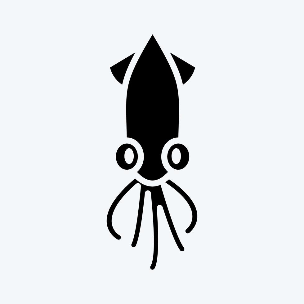 Icon Squid. suitable for Meat. glyph style. simple design editable. design template vector. simple illustration vector