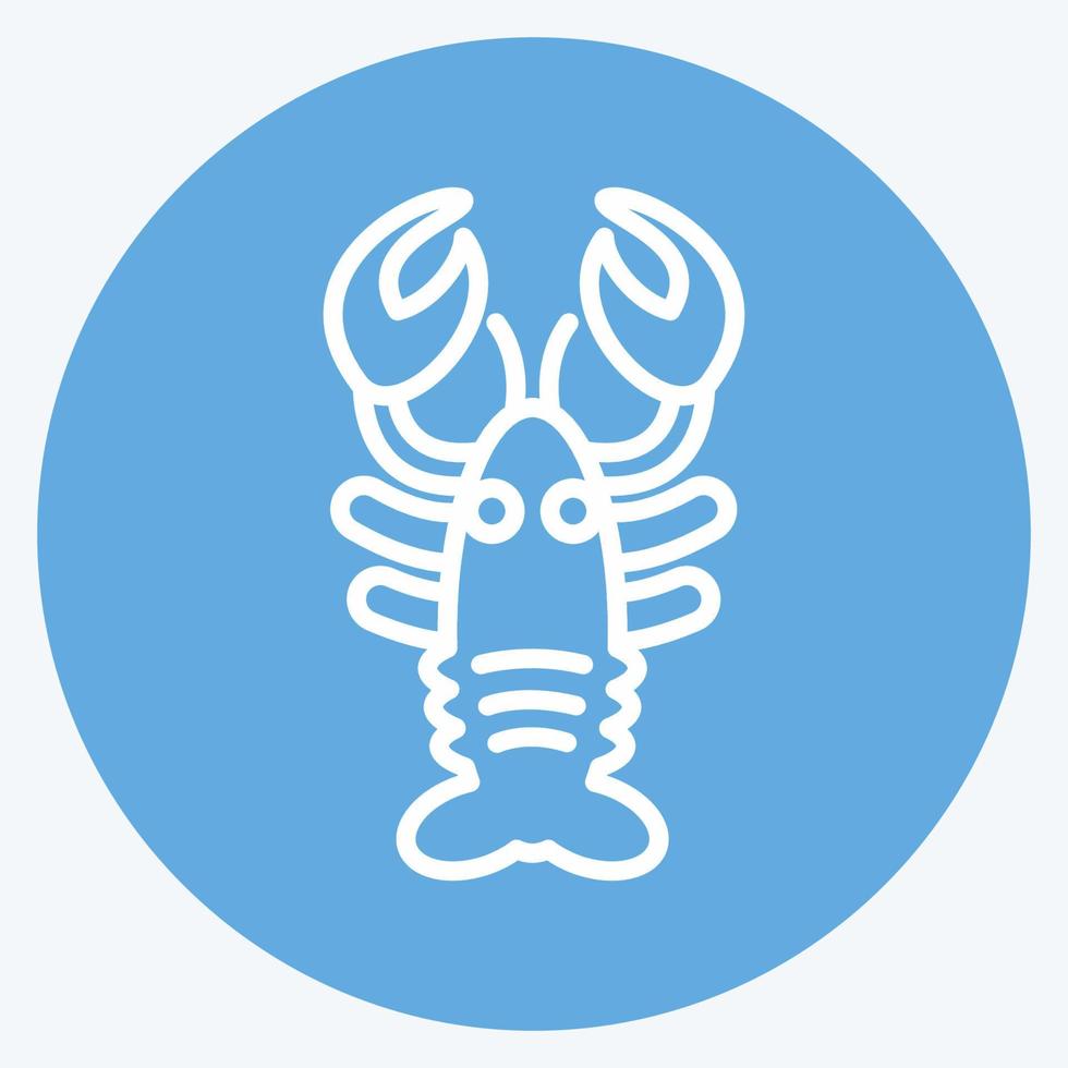 Icon Lobster. suitable for Meat. blue eyes style. simple design editable. design template vector. simple illustration vector