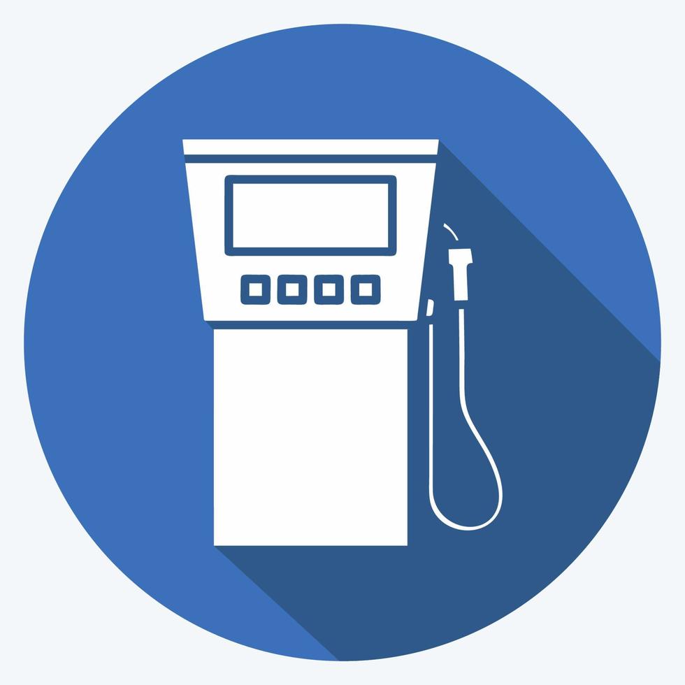 Icon Gas Station Service. suitable for education symbol. long shadow style. simple design editable. design template vector. simple illustration vector