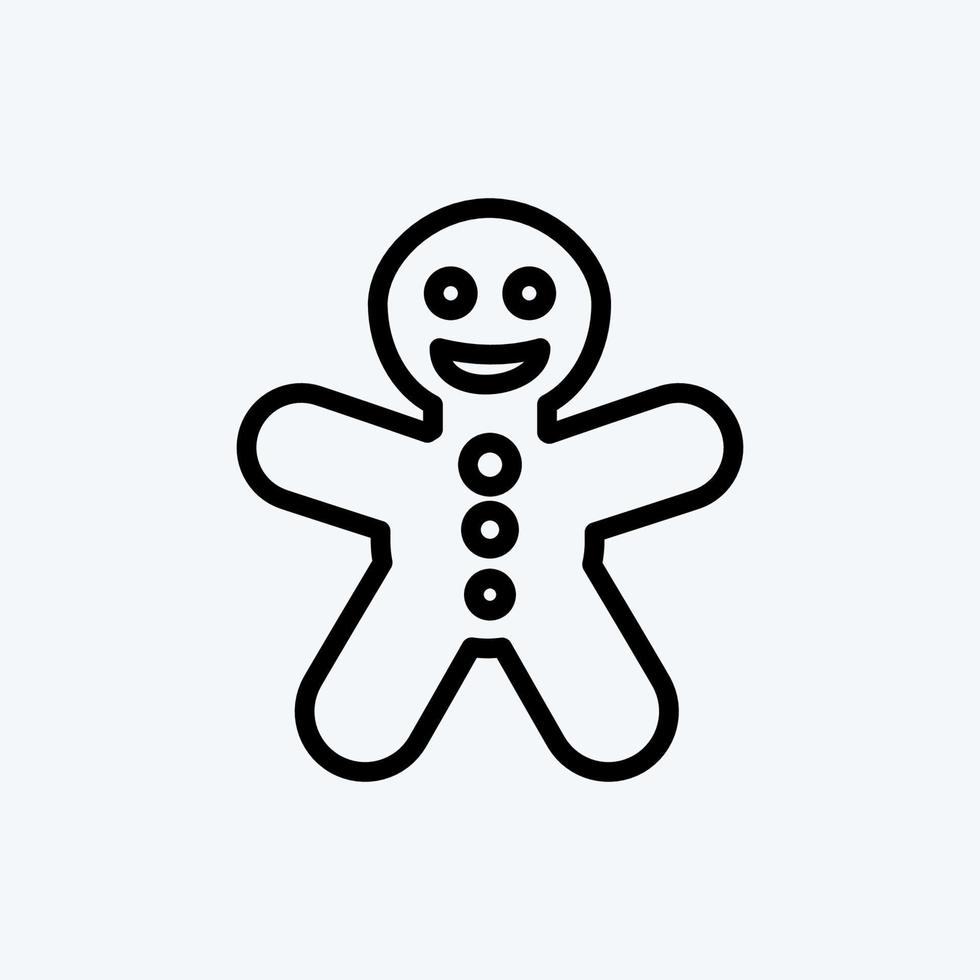 Icon Gingerbread Man. suitable for Bee Farm. Line Style. simple design editable. design template vector. simple illustration vector