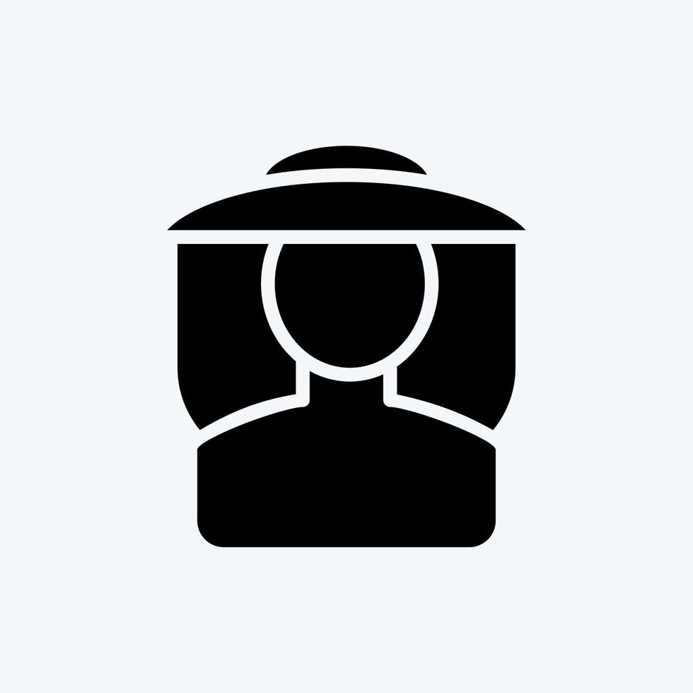Icon Beekeeper. suitable for Bee Farm. Glyph Style. simple design editable. design template vector. simple illustration vector