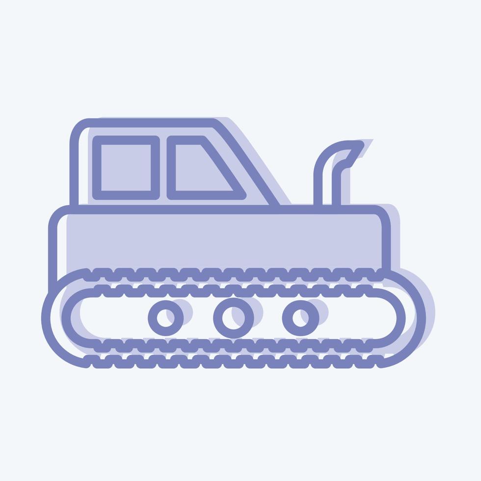 icono de tractor industrial. adecuado para el símbolo de la educación. estilo de dos tonos. diseño simple editable. vector de plantilla de diseño. ilustración sencilla