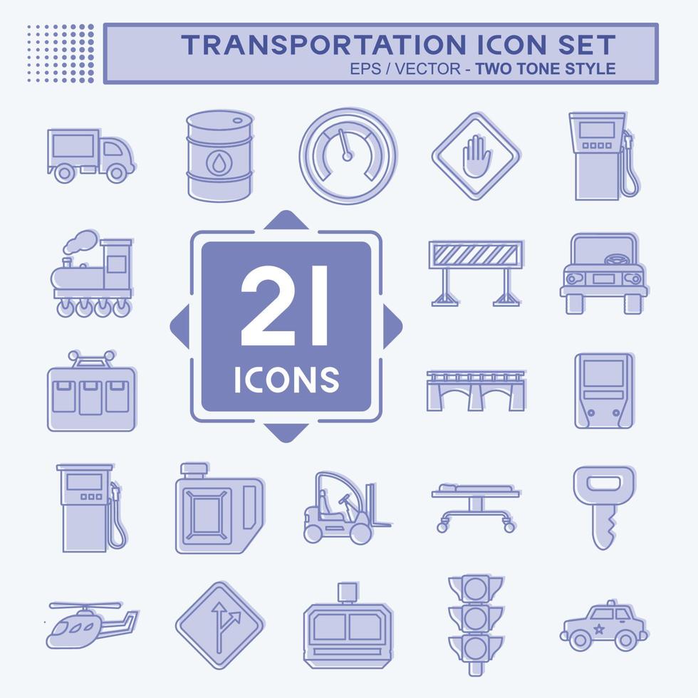 conjunto de iconos de transporte. adecuado para el símbolo de la educación. estilo de dos tonos. diseño simple editable. vector de plantilla de diseño. ilustración sencilla