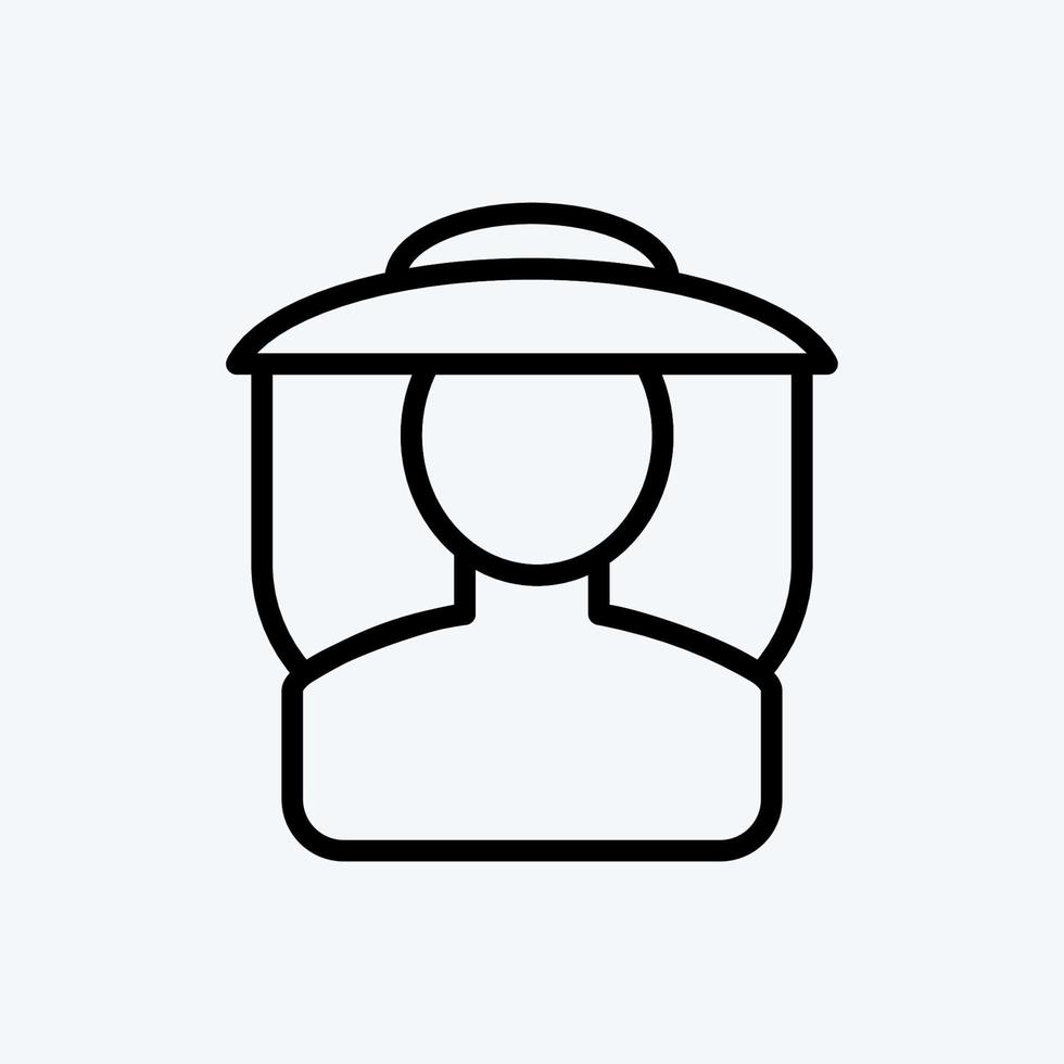 Icon Beekeeper. suitable for Bee Farm. Line Style. simple design editable. design template vector. simple illustration vector