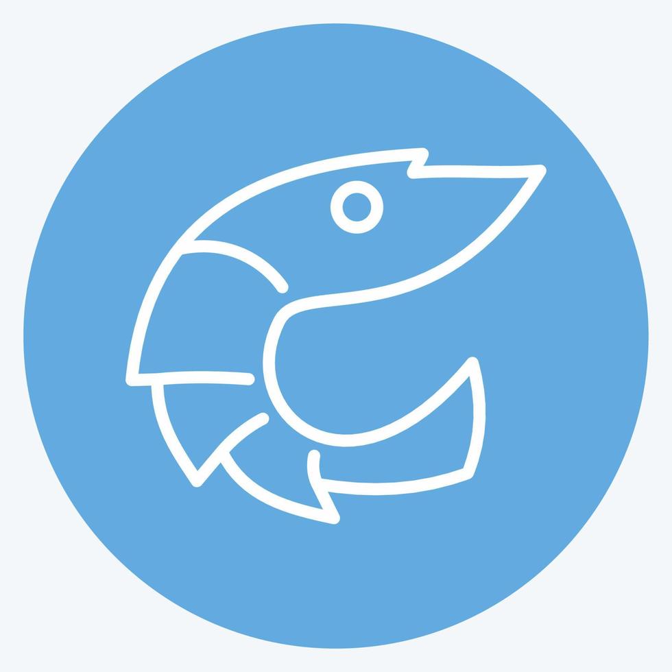Icon Shrimp. suitable for Meat. blue eyes style. simple design editable. design template vector. simple illustration vector