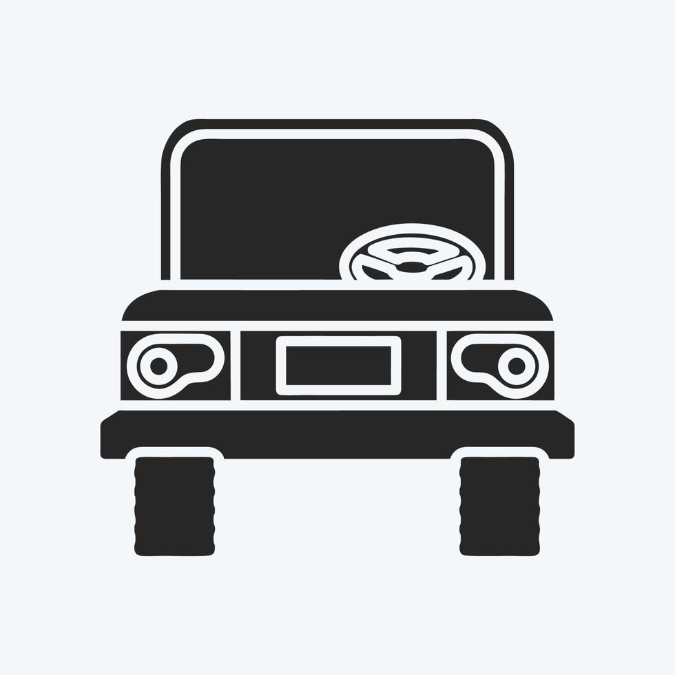 jeep icono. adecuado para el símbolo de la educación. estilo de glifo. diseño simple editable. vector de plantilla de diseño. ilustración sencilla