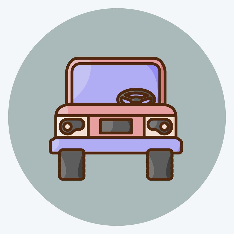 Icon Jeep. suitable for education symbol. flat style. simple design editable. design template vector. simple illustration vector