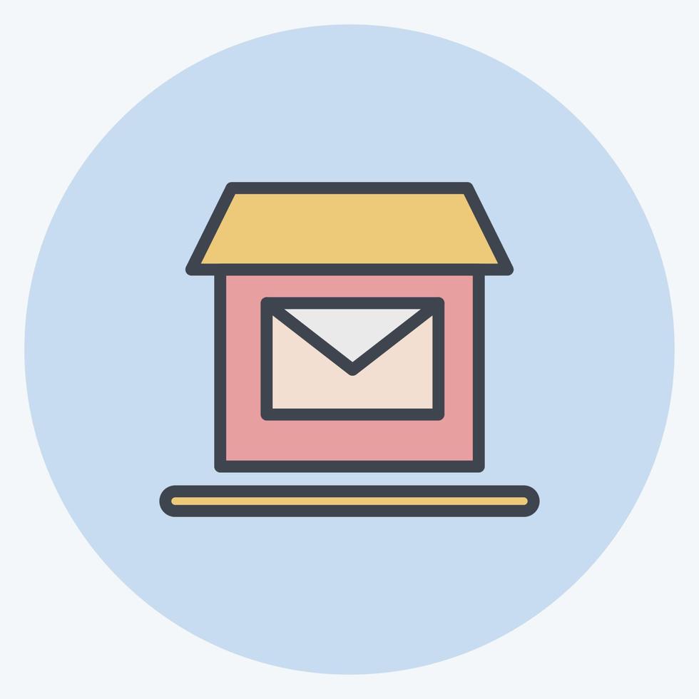 Icon Postal. suitable for education symbol. color mate style. simple design editable. design template vector. simple illustration vector