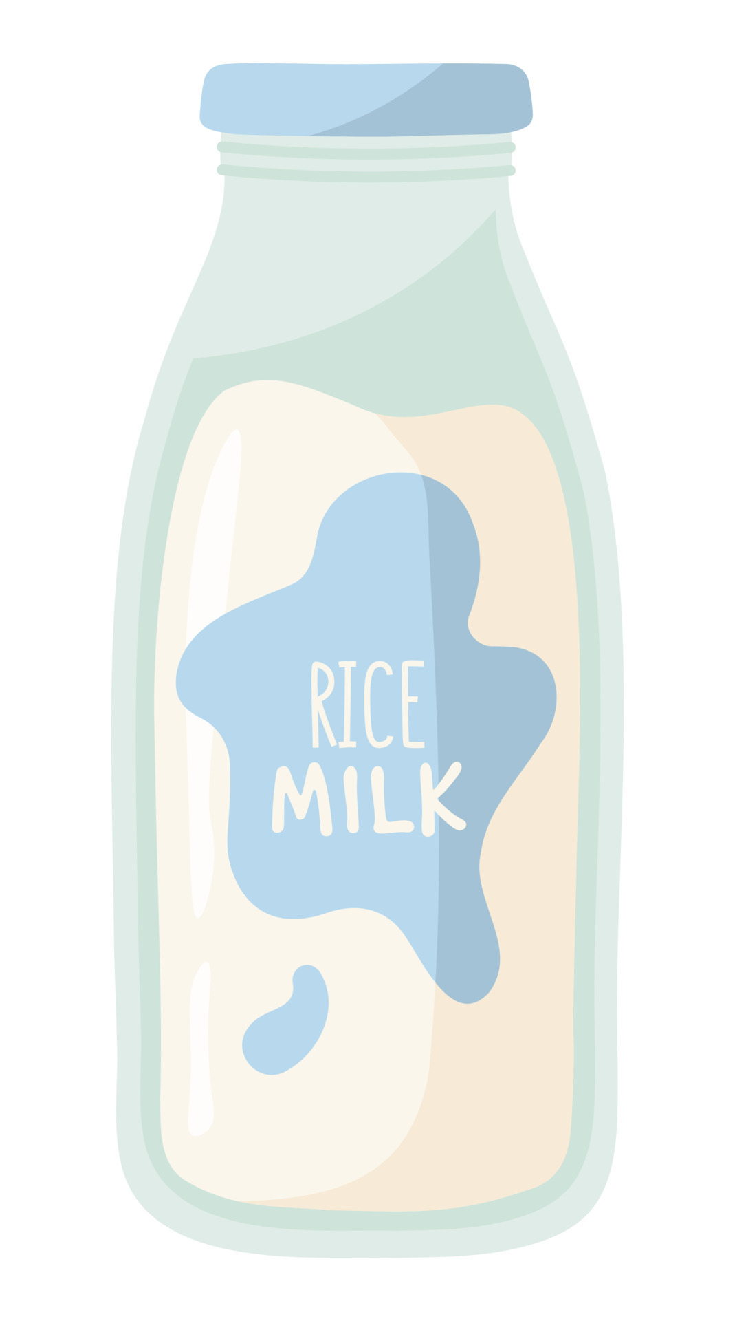 Rice milk in a bottle 7713258 Vector Art at Vecteezy