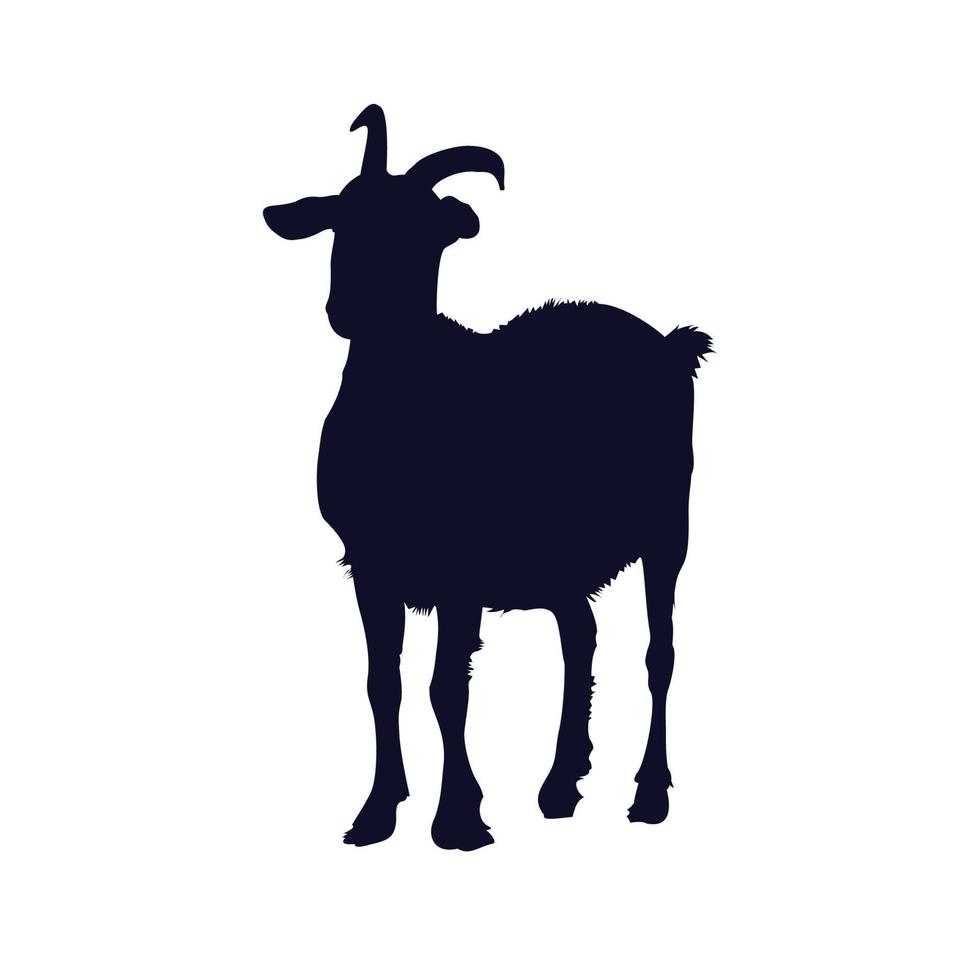 goat silhouette on white backwound vector