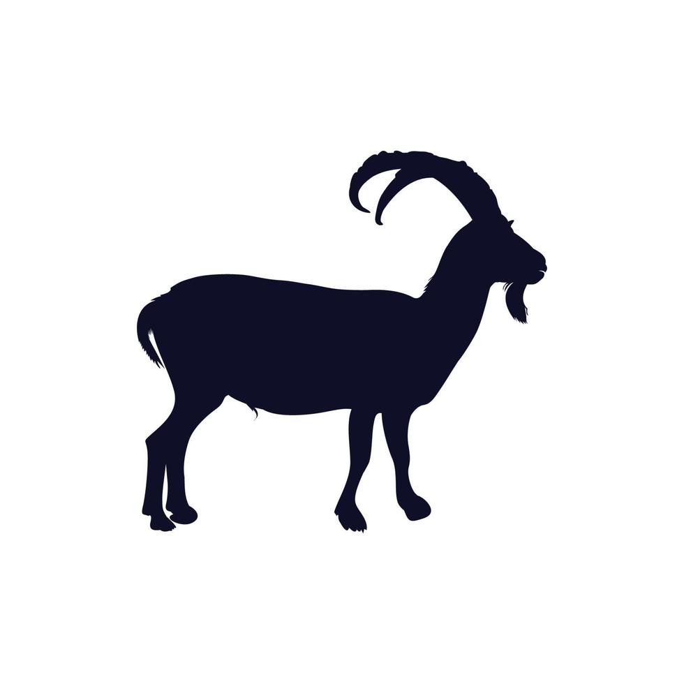 goat silhouette on white backwound vector