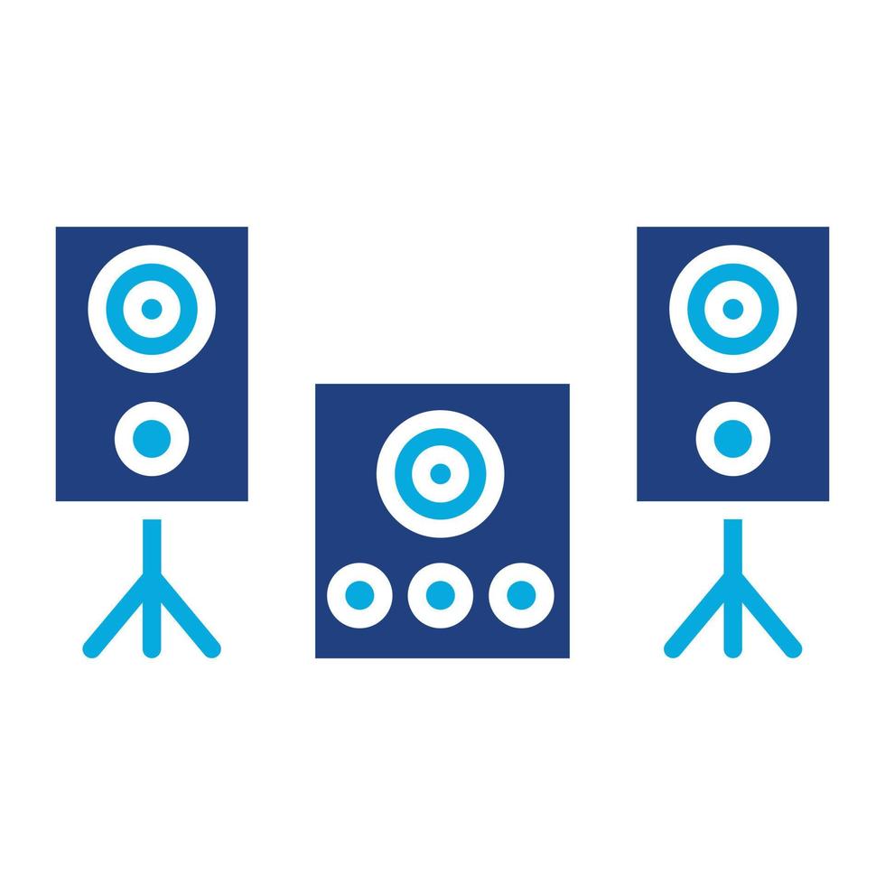 Sound System Glyph Two Color Icon vector