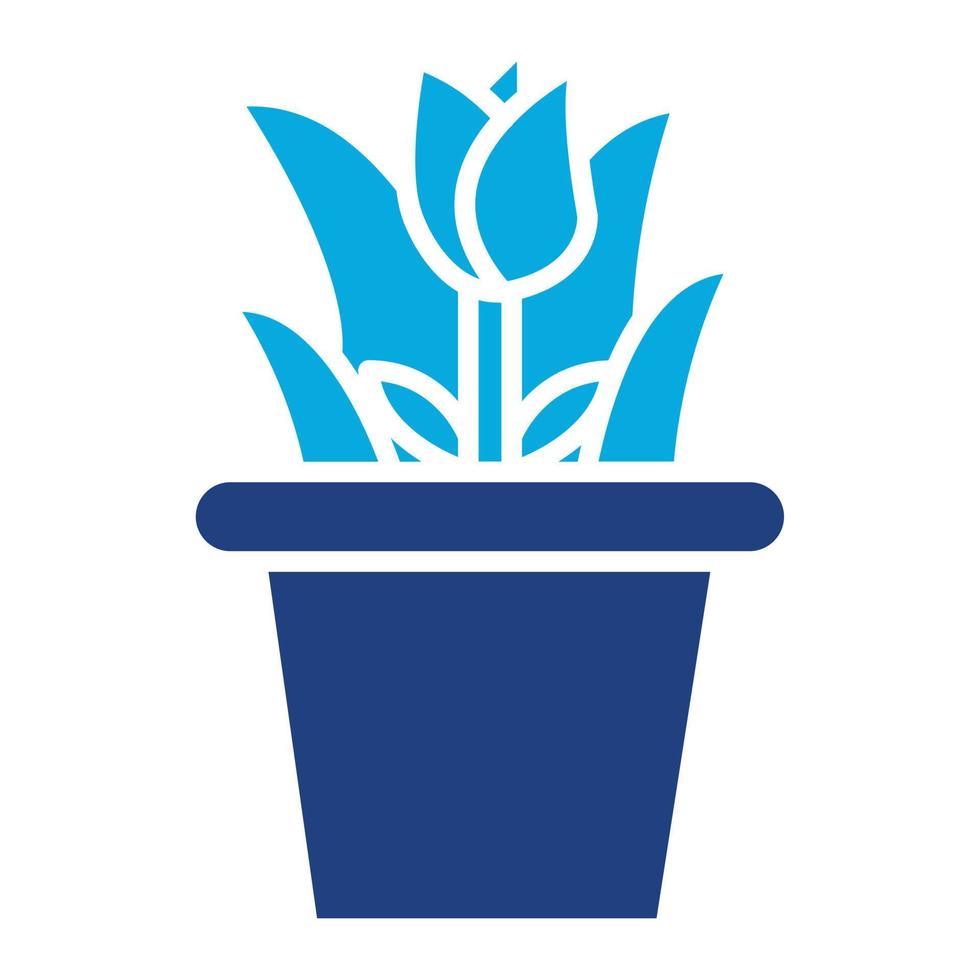 Flower Pot Glyph Two Color Icon vector