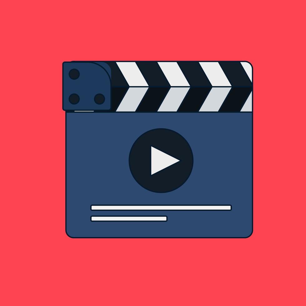 Flat movie clapperboard vector