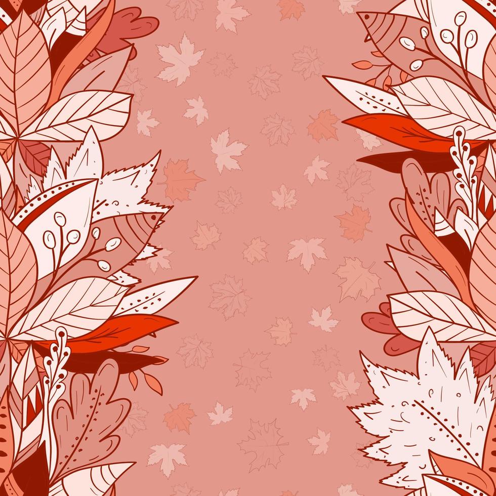 Seamless background with falling autumn leaves. Greeting card for your design vector