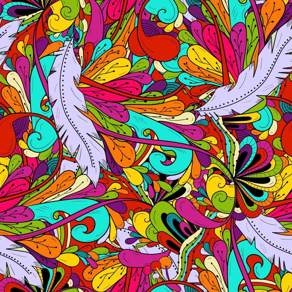 seamless background with abstract feathers vector