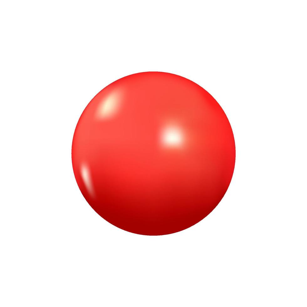 esfera roja bola vectorial 3d. ilustración vector