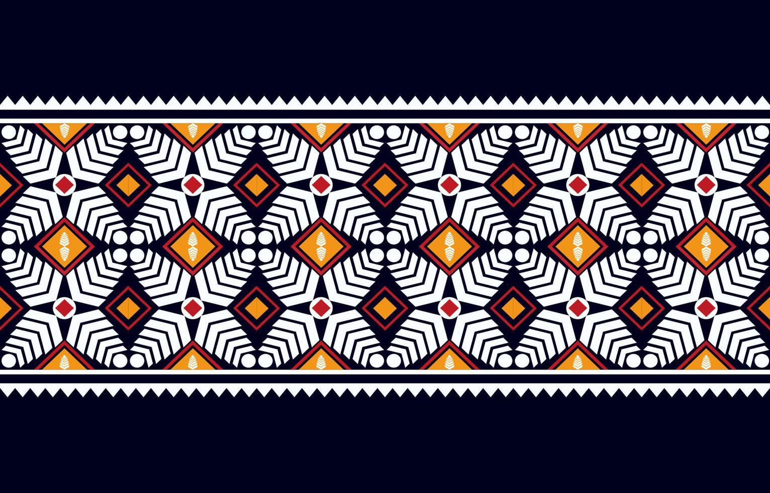 diseño tradicional de motivos étnicos geométricos para fondo, alfombra, papel pintado, ropa, envoltura, batik, tela, sarong. estilo de bordado ilustración vectorial vector