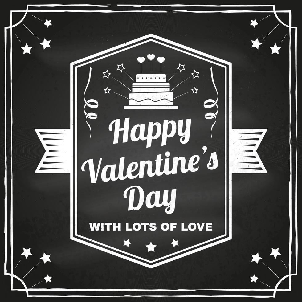 Happy Valentines Day. Stamp, overlay, badge, card with crown, lips and glasses. Vector. Vintage typography design for invitations, Valentines Day romantic celebration emblem in retro style vector