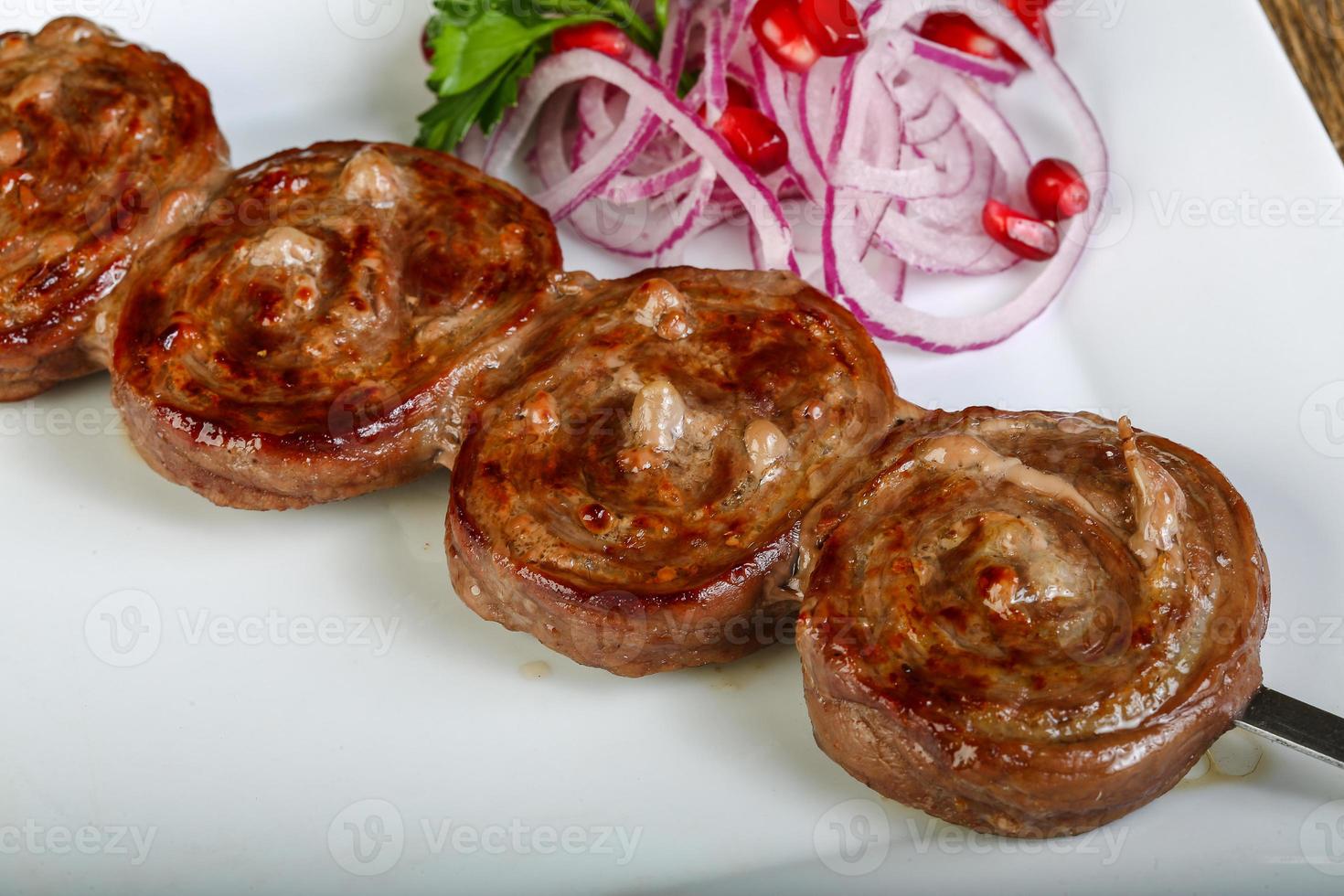 Lamb bbq on plate photo