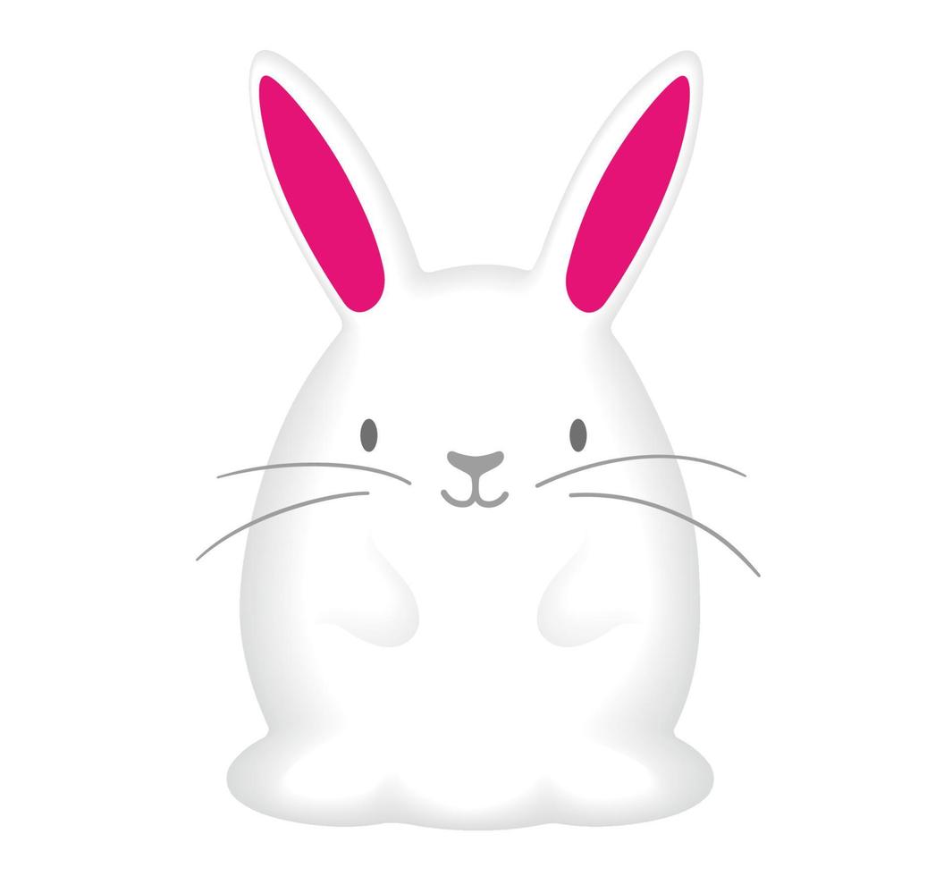 Year Of The Rabbit Or Easter Bunny Mascot.  Vector Illustration Isolated On A White Background.