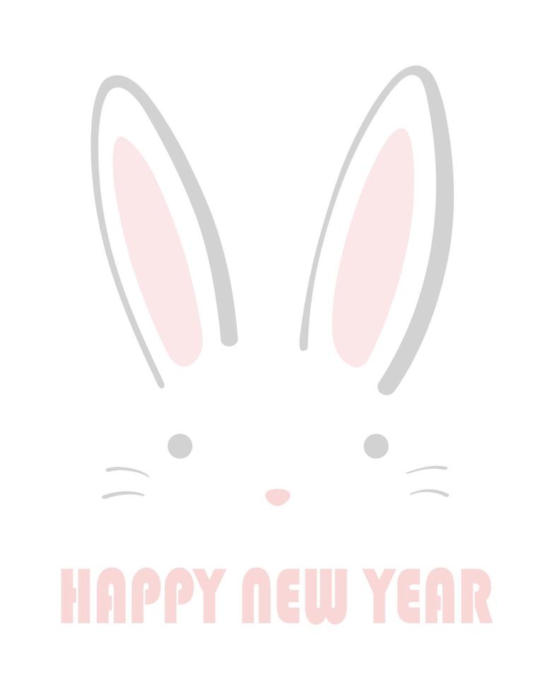 The Year Of The Rabbit Greeting Symbol Illustration. vector