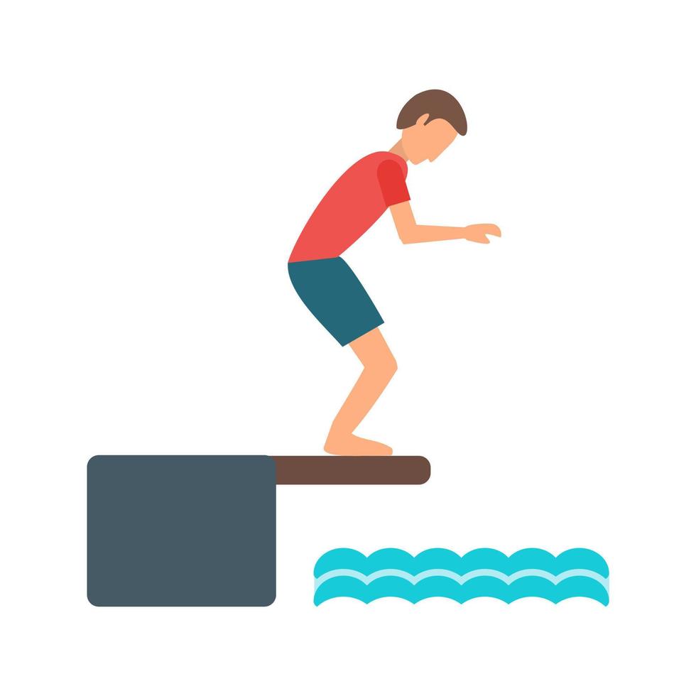 Diving I Flat Multicolor Icon vector