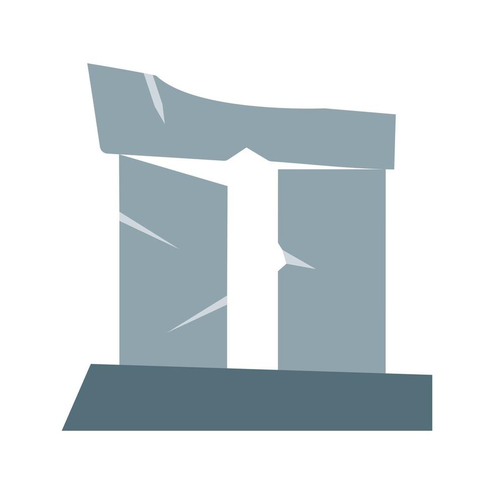 Broken Pillar Flat Multicolor Icon vector