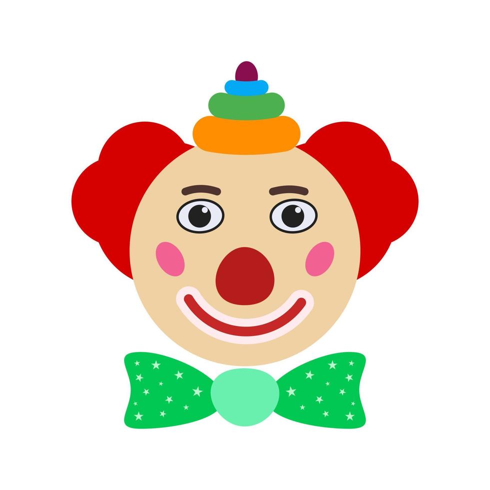 cara de payaso icono multicolor plana vector