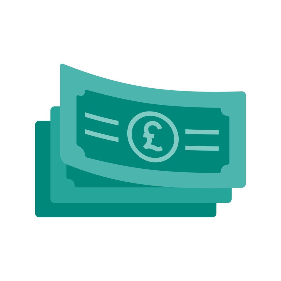 Pound Currency Flat Multicolor Icon vector