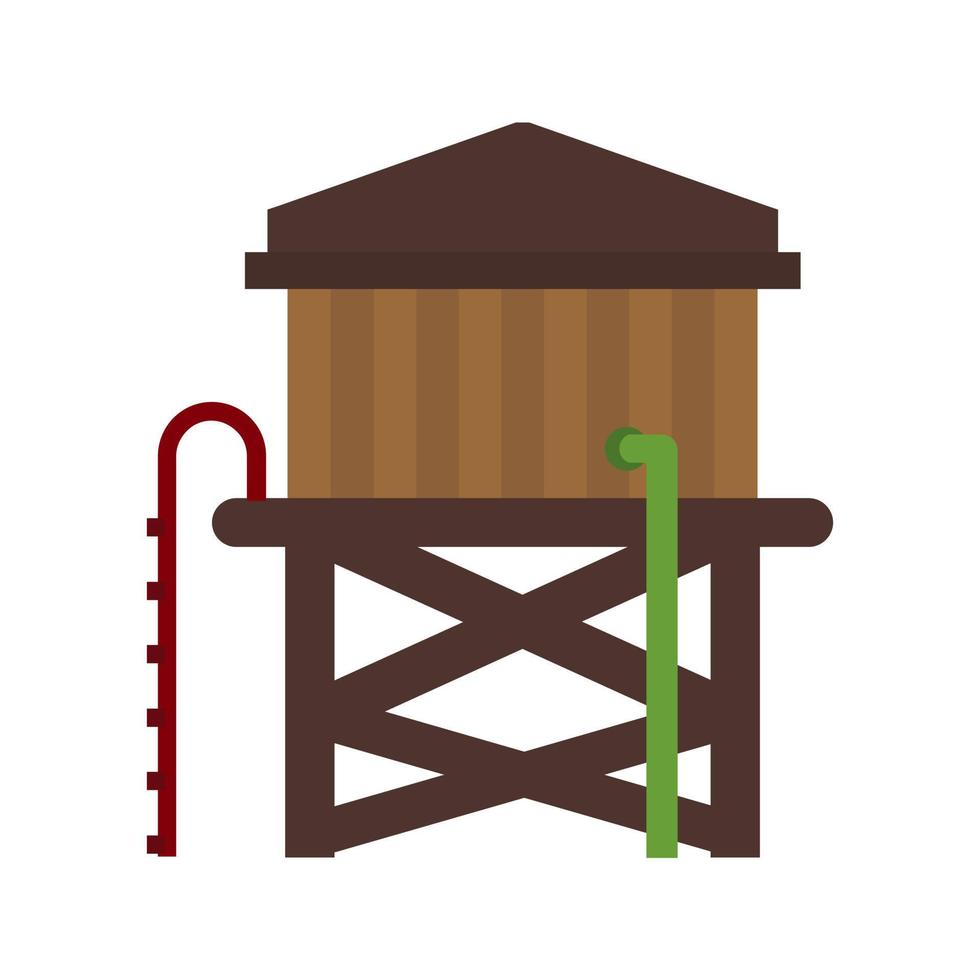 Water Tower Flat Multicolor Icon vector